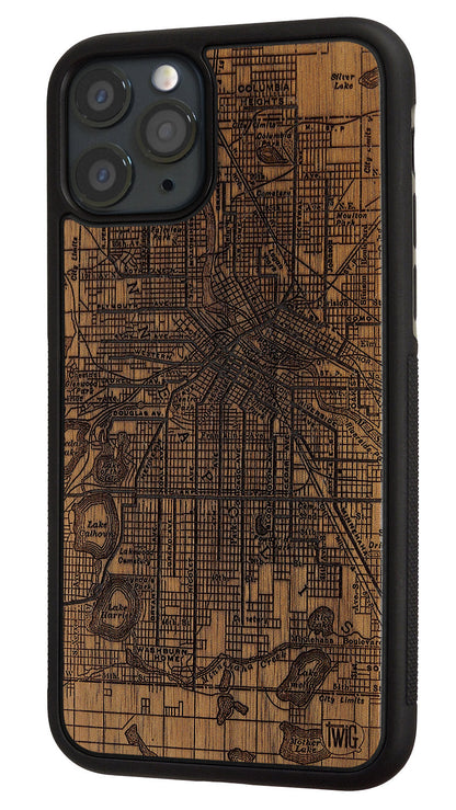 Minneapolis Streetcar Map - Walnut iPhone Case, iPhone Case - Twig Case Co.