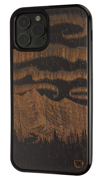 Northern Lights - Walnut iPhone Case, iPhone Case - Twig Case Co.