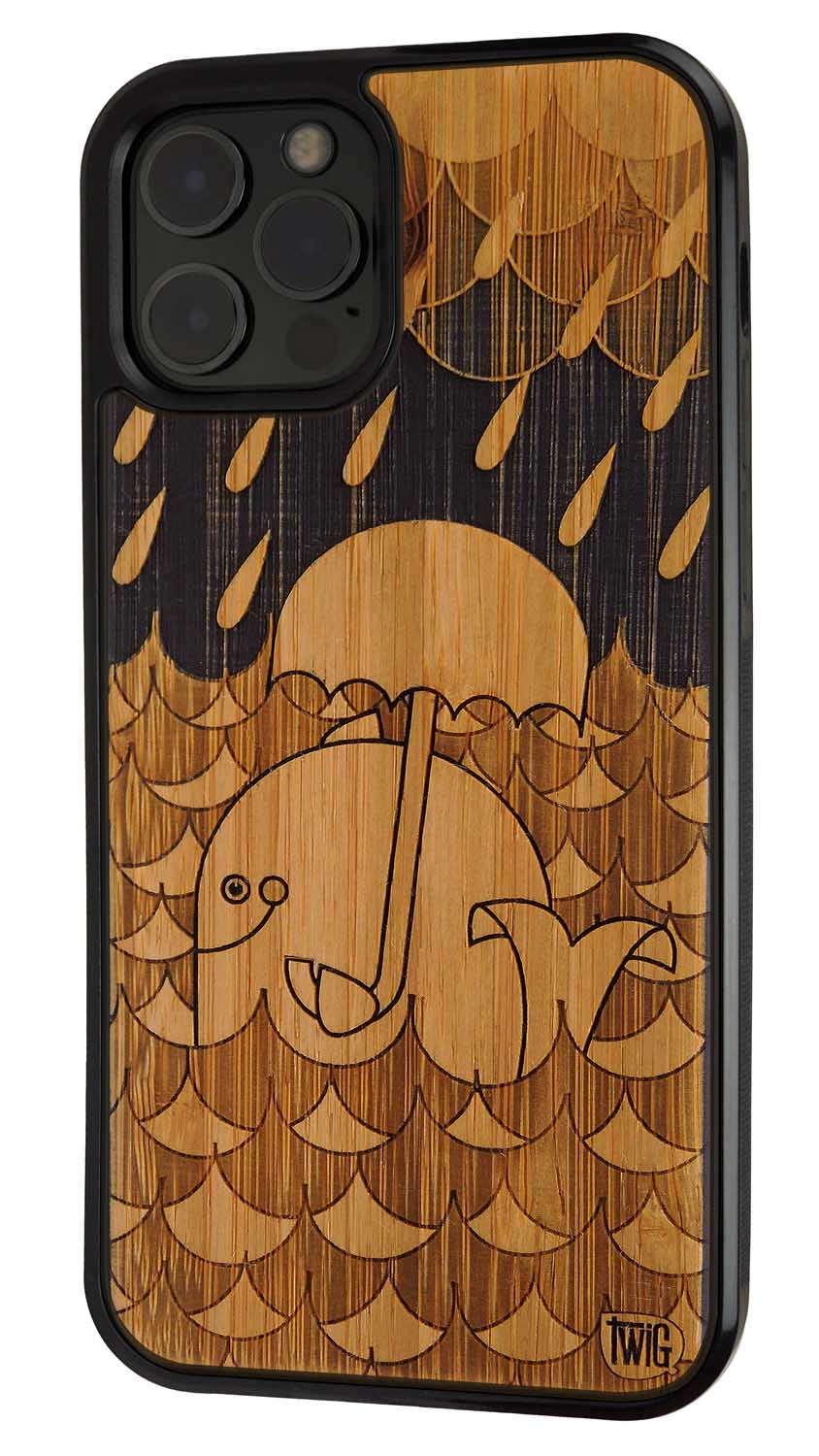 Rainy Day Whale - Bamboo iPhone Case, iPhone Case - Twig Case Co.
