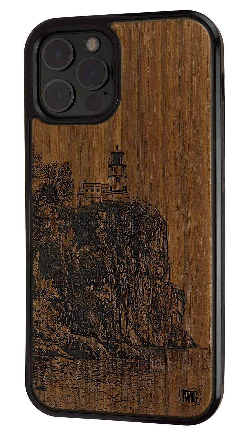Split Rock Lighthouse -  Walnut iPhone Case, iPhone Case - Twig Case Co.