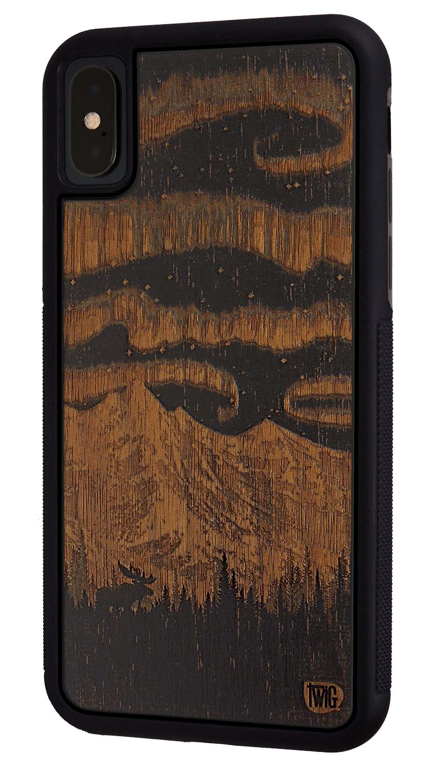 Northern Lights - Walnut iPhone Case, iPhone Case - Twig Case Co.